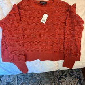 Banana Republic Women's Textured Knit Sweater in Orange